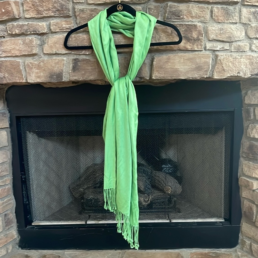 NWOT Jones New York green scarf with fringe